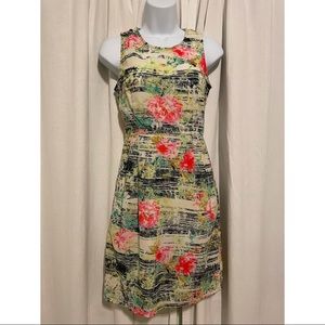 Pink Flowers Abstract Summer Dress Size XS